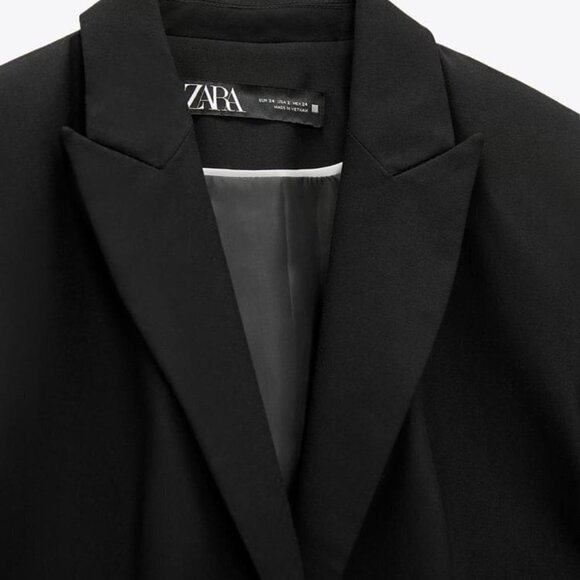 ZARA BASIC BLAZER BLACK SIZE 12 | 8372/380/800 - Picture 3 of 12